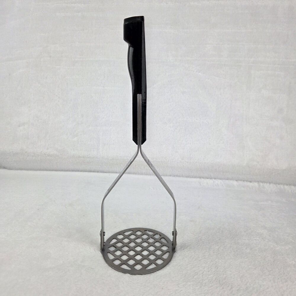 Vintage Maid Of Honor Stainless Steel Potato Masher Black Handle 9.5” - Picture 3 of 10